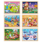 SYNARRY 6-Pack Large Wooden Unicorn Mermaid Princess Fairy Jigsaw Puzzle
