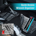 DURATECH Combination Wrench Set, SAE & Metric, 22-piece, 1/4'' to 7/8'' & 8-19mm, CR-V Steel, Organized in Wrench Holder
