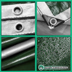 TA*RP YXCN Extra Heavy Duty Tarp 12x20 Ft, 16 Mil Thick Waterproof Poly Tarps Cover UV Resistant, Rip & Tear Proof with Metal Grommets Every 20 Inche (Silver/Green)