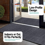 MaxMat Commercial Floor Mat, Heavy Duty Indoor Outdoor Door Mat, 3x5 Feet Grey, Waterproof Entrance Mat, Non-Slip Backing Rug for Office, Store, Warehouse, Hallway, Garage & Entryway