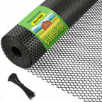 Plastic Wire Mesh Fence Roll 16 in x 50FT Plastic Chicken Mesh with 80 Pcs Zip Ties Balcony Garden Netting Fencing Barrier for Dogs, Poultry, Puppy, Garden Snake Barrier
