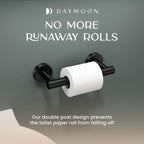 Day Moon™ - Toilet Paper Holder - Modern Roll Holder for Bathroom - 1 Pack - Wall Mount - Classic, Black