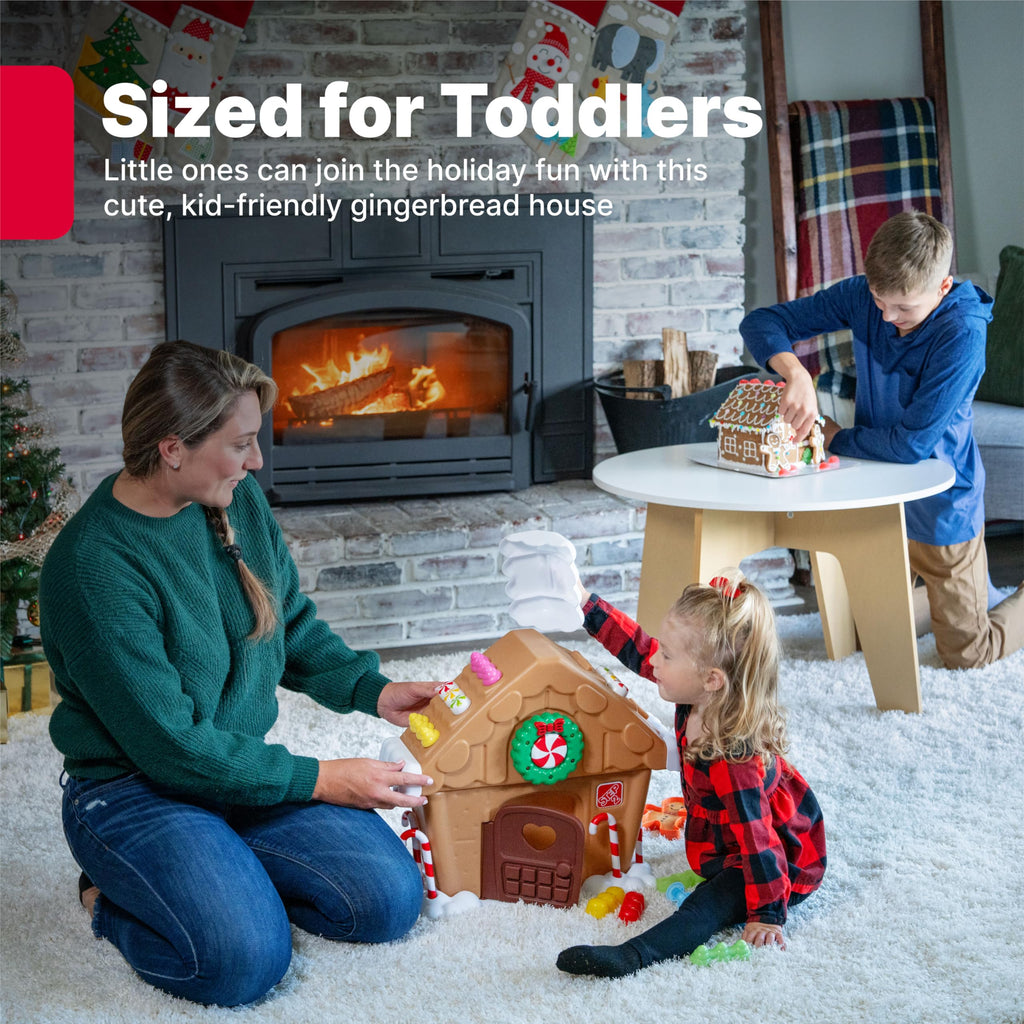 Step2 My First Gingerbread House, Kids Interactive Christmas Holiday Toy, Lights Up and Plays Music, Includes 20 Accessories, For Toddlers 1+ Years Old