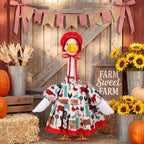 Abbylike Farmhouse Porch Goose Outfit 23 Inch Country style Porch Geese Clothes Costume with Hat for Cement or Plastic Duck Lawn Yard Patio Outdoor Summer Decoration