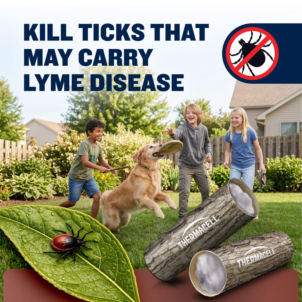 Thermacell Tick Control Tubes; 12 Per Box; No Spray, Easy-to-Use; Kills Ticks That May Carry Lyme Disease; Place in Backyard, Gardens or Wooded Areas Twice a Year; Won't Harm Kids, Pets or Environment
