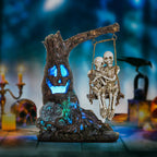 Halloween Skull Statue with Spooky LED Light for Home Indoor Decorations