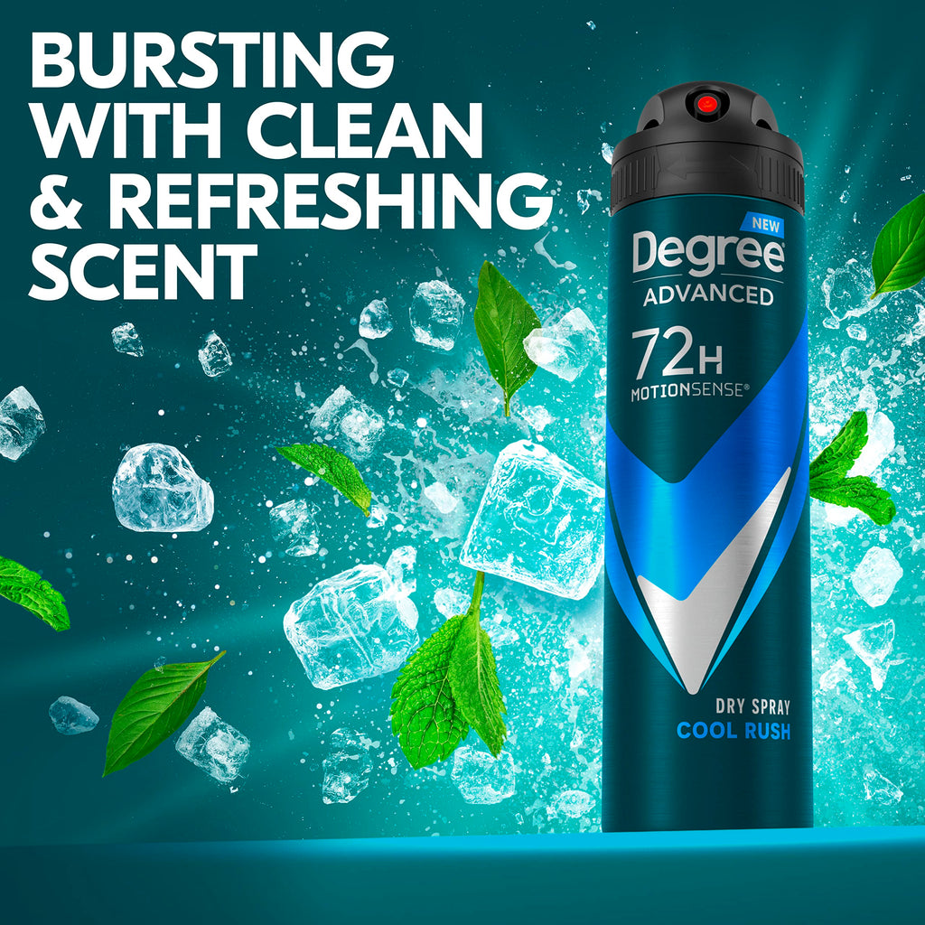 Degree Antiperspirant Deodorant Dry Spray Cool Rush 3.8 oz 3 Count