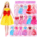 342 Pcs Doll Clothes and Accessories with Doll, Princess Gowns, Fashion Dresses, Top, Pants, Swimsuits, Shoes, Hangers and Other Accessories, Doll Playset Dress up Toy for Girls Toddlers Gift Toys