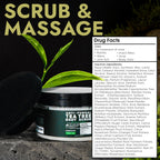 Terramed Just Think Comfort Antifungal Body Scrub with Tea Tree Oil – Exfoliating Body Wash for Women & Men – Soothes Itchy Skin, Rashes, Acne, Warts & Insects Bites – 12 Fl oz with Scrubber Brush