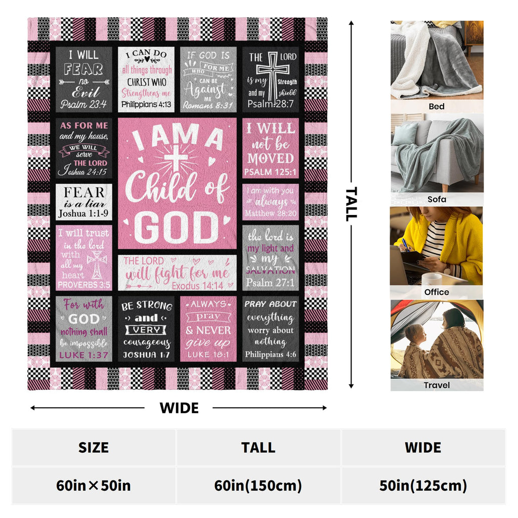 CUJUYO Christian Gifts for Women, Christian Birthday Gifts Blanket 60"x50"