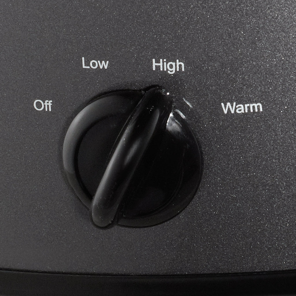 Crock-Pot 7-Quart Manual Slow Cooker, Family Size Serves 8+ People & Fits 6-lb Roast, Removable Stoneware with Warming Setting, Dishwasher Safe for Easy Cleanup, Charcoal