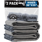 Chemical Guys Waffle Weave Gray Matter Microfiber Drying Towel 2 Pack, Huge Car Drying Towels for Faster Coverage on Paint, Glass, Wheels, and Trim, Streak Free Drying for Cars, Trucks, and SUVs