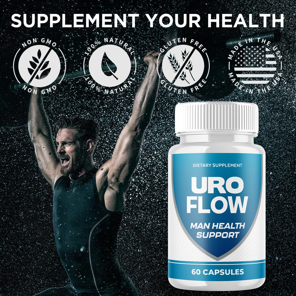 (2 Pack) URO Flow Capsules, UroFlow Pills for Men with All Natural Ingredients, Advanced Formula Men's Health and Wellness Pill, Maximum Strength Multivitamin Formula Supplement (120 Capsules)