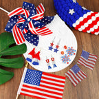 fulasiteu 5 Pairs Patriotic 4th of July Earrings for Women,American Flag Dangle Drop Stud Earrings Fourth of July Accessories Independence Memorial Day Party Favor Gift