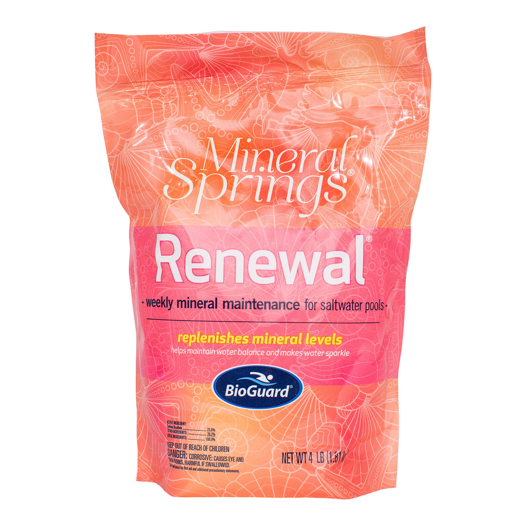 BioGuard Mineral Springs Renewal, 4 lb, Pack of 6, Weekly Mineral Maintenance for Saltwater Pools, Maintains Water Balance and Enhances Clarity