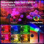WENATY Solar Spot Lights Outdoor Color Changing, [7 Mode/6 Pack] Christmas Landscape Spotlights, Solar Lights Outdoor Waterproof, Solar Led Powered Flood Light for Outside Pathway Yard Garden Walkway