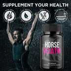 Horse Gelatin Capsules, HorseGelatin Pills for Men with All Natural Ingredients, Advanced Formula Men's Health and Wellness Support Pill, Maximum Strength Multivitamin Supplement (60 Capsules)
