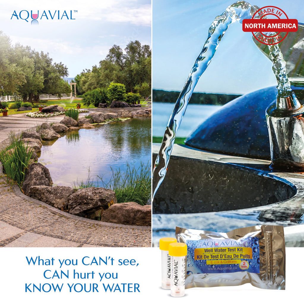 AquaVial Water Testing Kit 2 Pack - E Coli and Coliform Test for Drinking, Pool, Pond, Lake, Well Quality - Bacteria Tester