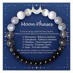 Moon Phase Moonstone Bracelet, Moon Jewelry Crystal Healing Gifts for Women