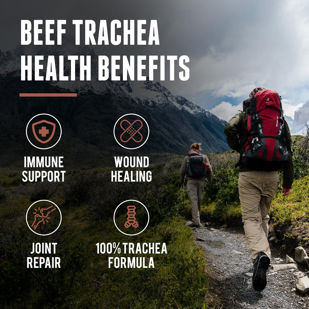 Grass Fed Beef Trachea - New Zealand Sourced Trachea. 3,000mg per Serving, 200 Count