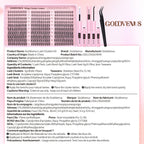 Goddvenus Lash Clusters Kit 9-14mm Wispy Eyelash Clusters Lashes Natural DIY Lash Extension Kit Short Cluster Eyelash Extensions Kit 300pcs C Curl Individual Lashes Cluster Eyelash (With Tweezers)