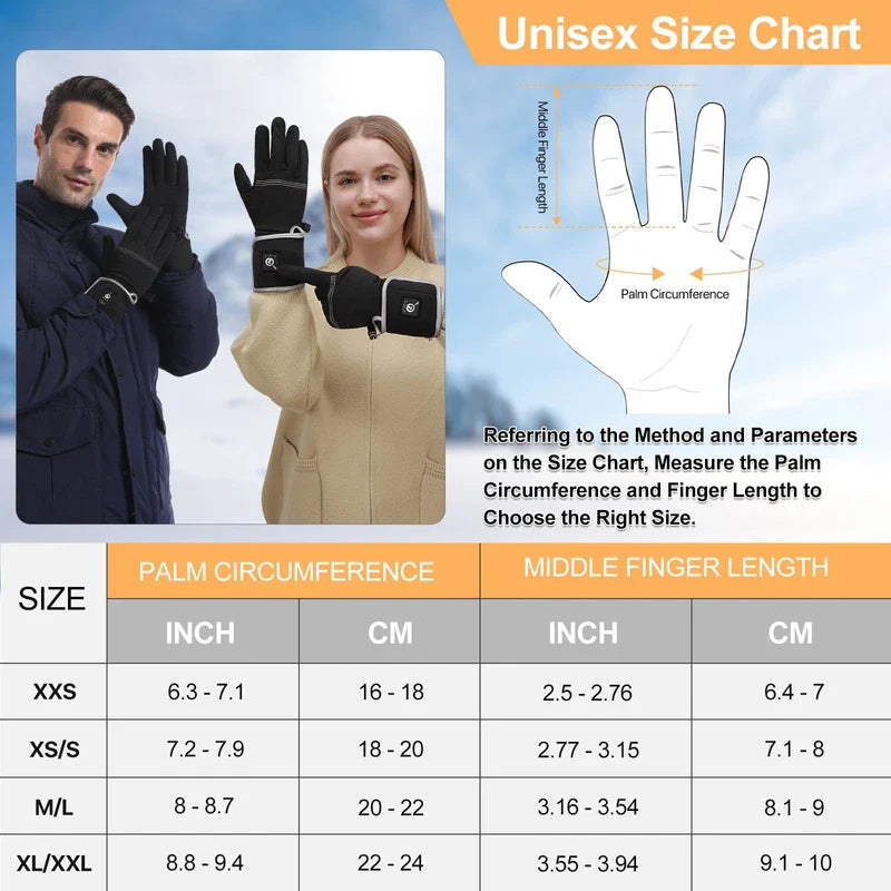 BARCHI Heated Gloves for Men and Women, Rechargeable Heated Gloves, Electric Hand Warmers, Suitable for Winter Riding, Cycling, Skiing, Running, Work, etc.