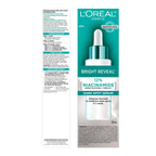 L'Oréal Paris Bright Reveal Dark Spot Face Serum, with 12% Niacinamide + Ferulic + Amino Sulfonic Acids, Reduces the Look of Stubborn Dark Spots, For All Skin Tones, Skincare, 30mL