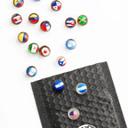 MARBLEFLAGS 3 Packs Marbles with Country Flags | 10 Random Flags Per Pack | Small World Collection
