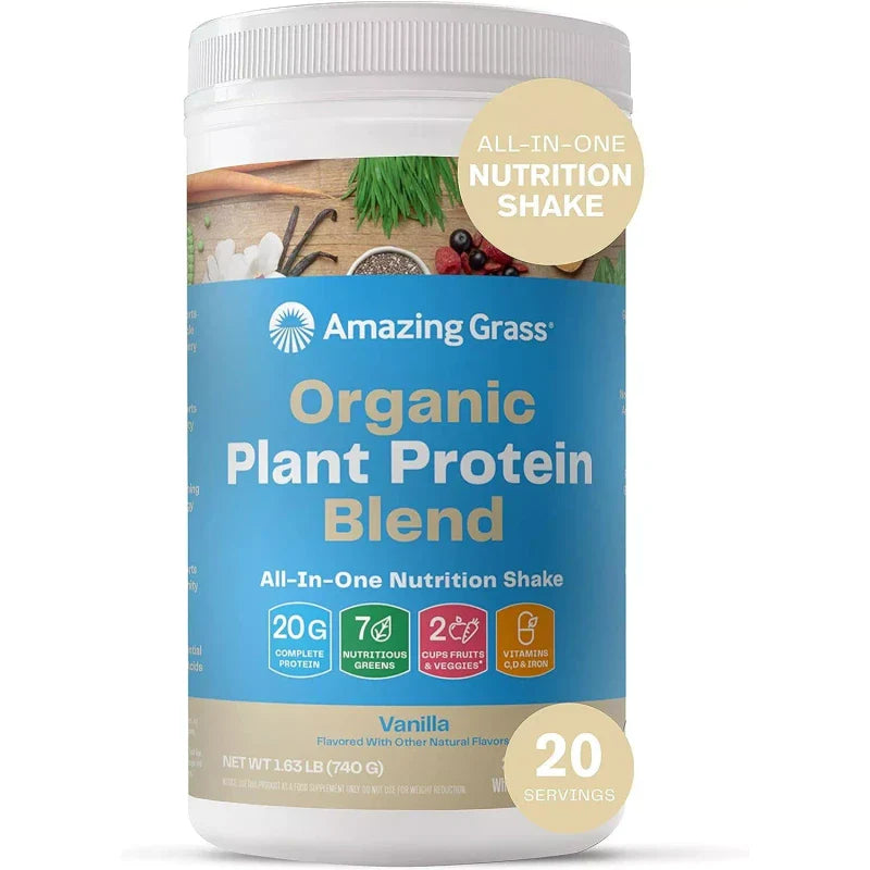 Amazing Grass  - Organic Vegan Plant Based Protein - CHOOSE SIZE & FLAVOR - 11 Servs - Vanilla