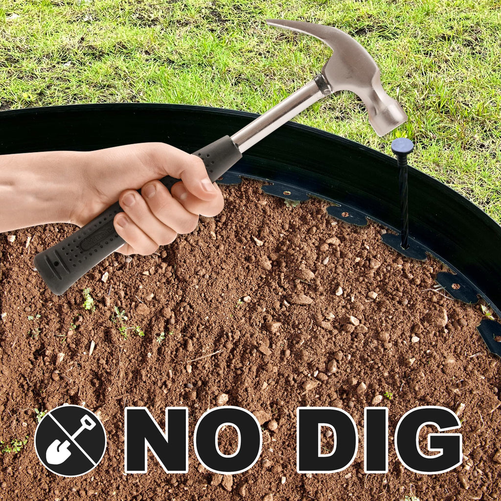 LXS Landscape Edging No Dig [Extra 4 inch Tall] 33FT Garden Edging with 30 Spikes, Landscape Edging Border for Landscaping, Lawn, Flower Beds, Grass, Yard (4inch 33ft)