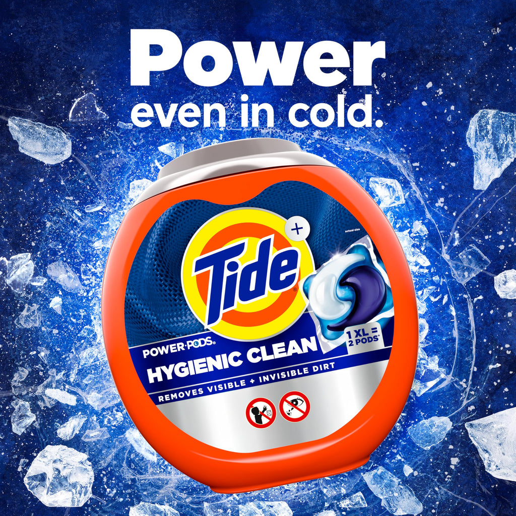 Tide Hygienic Clean Power PODS Laundry Detergent Pacs, Original Scent, 63 Count, Removes Visible and Invisible Dirt