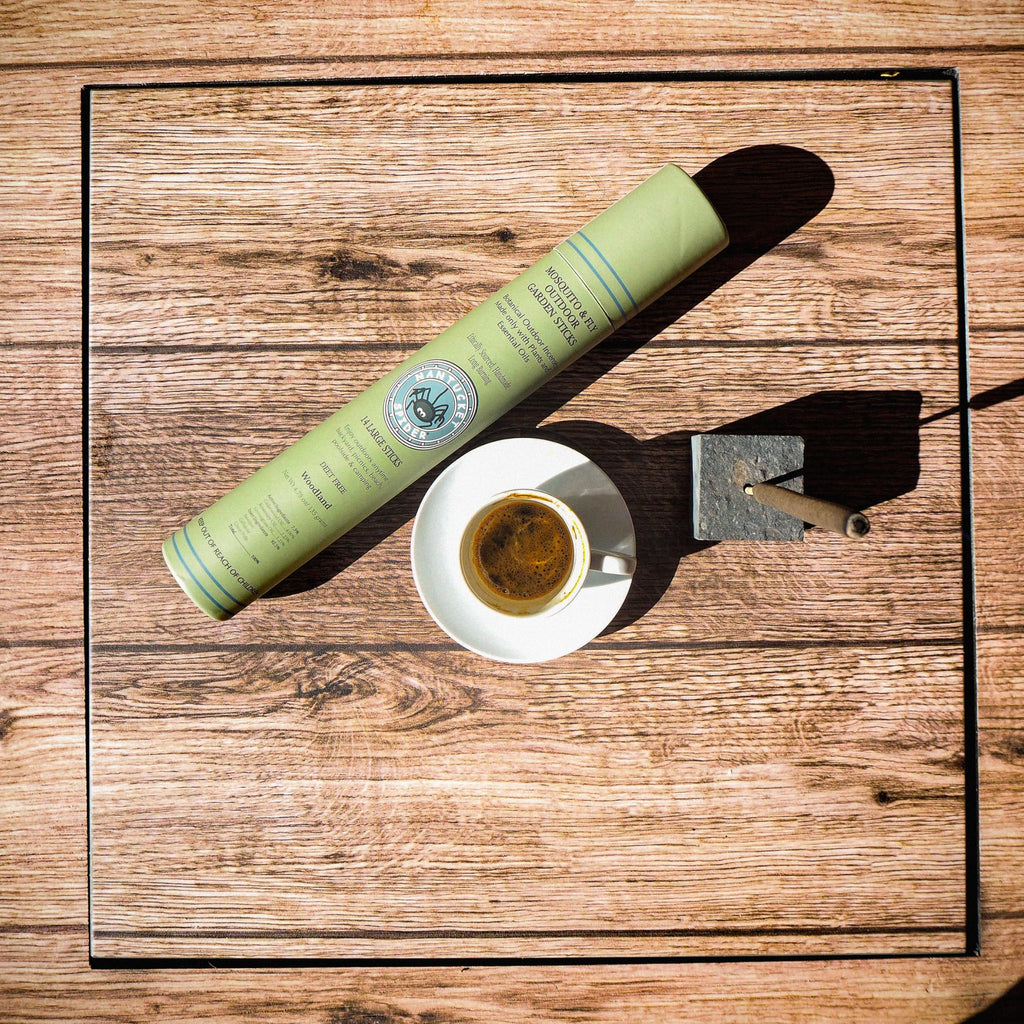 Nantucket Spider Mosquito Repellent Incense Sticks with Stone Holder, Woodland Scent, Outdoor Use Only, 90+ Minute Burn Time, Essential Oil Blend