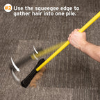 FURemover Original Plus Pet Hair Rubber Broom with Squeegee, with 61" Telescopic Handle for Carpet, Tile and Hardwood