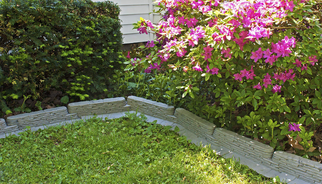 Emsco Group 2032HD Bedrocks Trim-Free Gray, 20 Feet – Natural Stacked Slate Design Garden Lawn Edging
