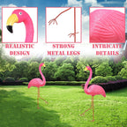 Pink Flamingos Yard Decorations Decor Ornaments for Outdoor Lawn Garden 2pk