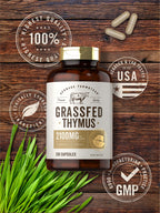 Carlyle Grass Fed Beef Thymus | 2100mg | 200 Capsules | Bovine Supplement | Pasture Raised, Non-GMO, Gluten Free | by Herbage Farmstead