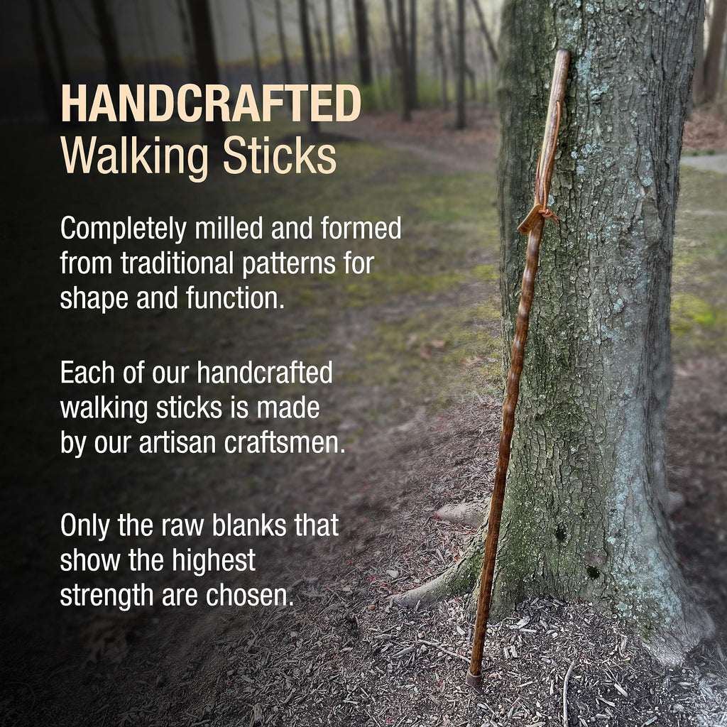 55" Texas Traveler Brazos Walking Stick, Handcrafted Red Pine Wooden Walking Sticks for Seniors Balance, Lightweight & Durable Wooden Walking Sticks for Hiking, Walking Sticks for Women and Men