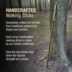 55" Texas Traveler Brazos Walking Stick, Handcrafted Red Pine Wooden Walking Sticks for Seniors Balance, Lightweight & Durable Wooden Walking Sticks for Hiking, Walking Sticks for Women and Men