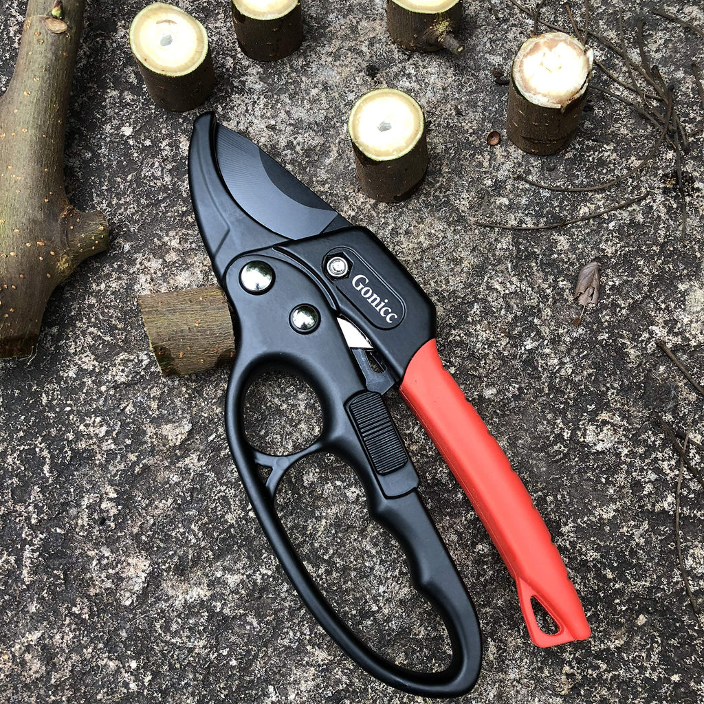 gonicc 8" Professional Ratchet Anvil Pruning Shears (GPPS-1011)