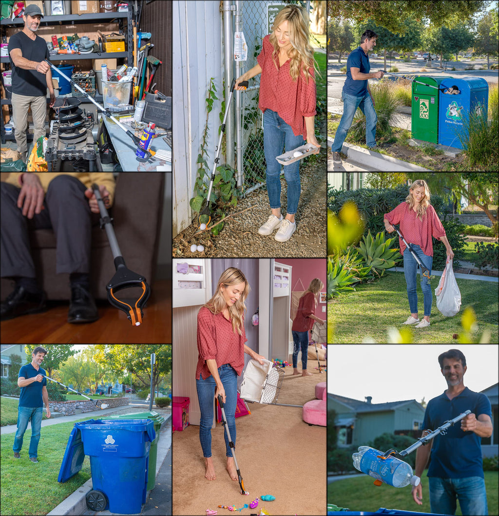 EZPIK Grabber Reacher Pro (43-inch), Premium Trash Picker with Comfortable Ergonomic Handle for Effortless Pickup of Trash, Litter & Small Debris, Ideal for Yard Work, Beach Cleanups & More