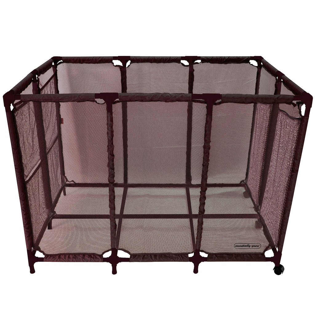 Essentially Yours Pool Noodles Holder, Toys, Floats, Balls and Floats Equipment Mesh Rolling Storage Organizer Bin, XXL, Brown Style 455119