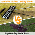 Updated Lawn Leveling Rake 30"x10", Lawn Leveler with Aluminum Rollers