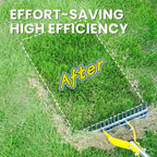 Thatch Rake for Lawn with 74inch Handle, 15 inch Dethatcher Rake for Grass to Cleaning Dead Grass, Efficient Steel Metal Rake for Dethatching, Heavy Duty Thatching Rakes for Garden, Yard