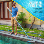 U.S. Pool Supply Pool Brush Head for Inground Pools - 18" Stainless Steel Pool Brush, Metal Wire Bristles, Underwater Scrubber Brushes - Remove Calcium Build-Up on Tiles, Rust Stains on Concrete Walls