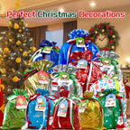 38PCS Christmas Drawstring Gift Bags Assorted Size Small Medium Large
