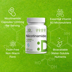 Vitamin B3 Nicotinamide 1,000mg Per Serving – 500 Capsules, Flush Free Niacin, Essential B3 – Supports Healthy Skin & Energy Production – Non-GMO