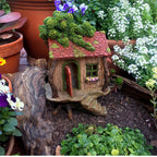PRETMANNS Fairy Garden Tree House Outdoor Door Opens, 9"x 4" W High