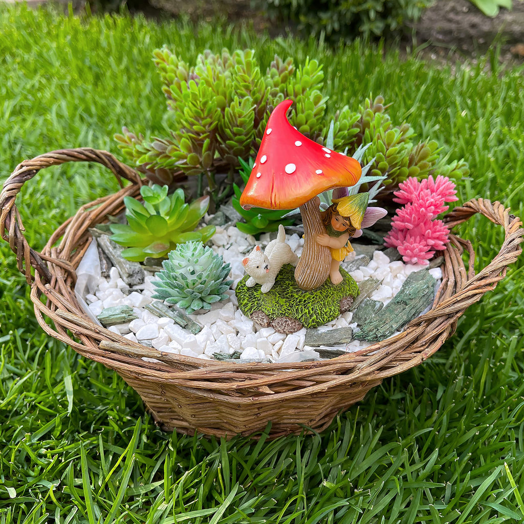 Mood Lab Fairy Garden Figurines - Hide and Seek Set - Miniature Decorative Statues & Accessories - Outdoor & Indoor Garden Decor