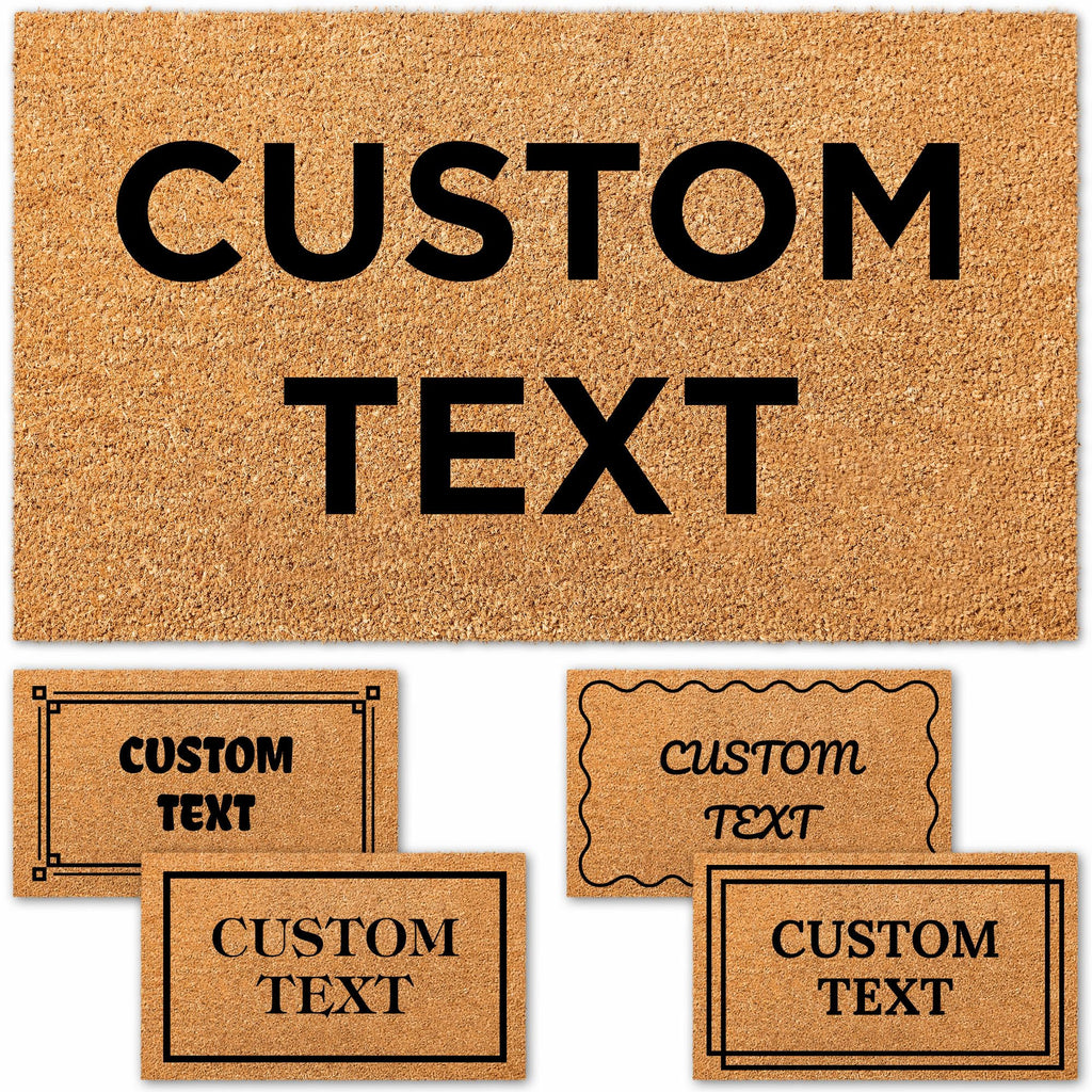 Personalized Door Mat, Custom Door Mat with Text, Custom Welcome Doormat, Coir Entryway Decor, Indoor Outdoor, Housewarming Christmas Gift, Slip Resistant Backing