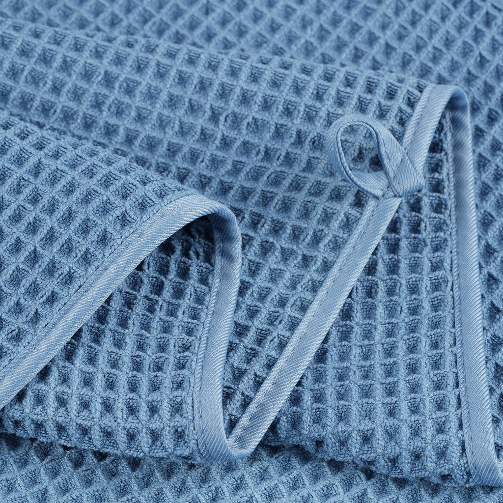 POLYTE 430 GSM Microfiber Quick Dry Lint Free Bath Sheet, 70 x 35 in, Set of 2 (Waffle Weave)